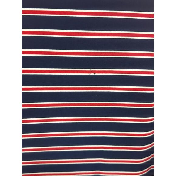 Michael Kors Navy‎ Red Striped Puff Sleeve Top Women’s XL Stretchy Casual - Picture 4 of 9